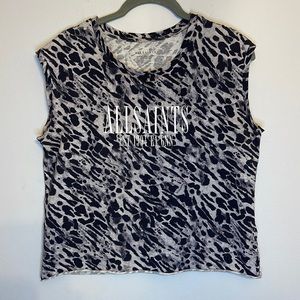 All Saints Zebra Striped Crop Top